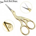 Acronde 2PCS Vintage Stork Shape Sewing Scissors Stainless Steel Tailor Scissors Sharp Sewing Shears for Embroidery, Sewing, Craft, Art Work & Everyday Use (Gold)